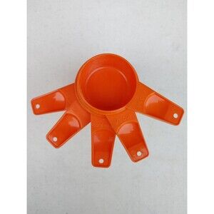 Genuine Tupperware Measuring Set of 5 Scoops in Bright Orange